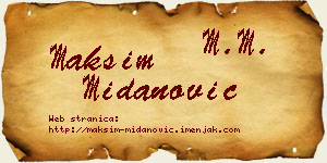 Maksim Midanović vizit kartica